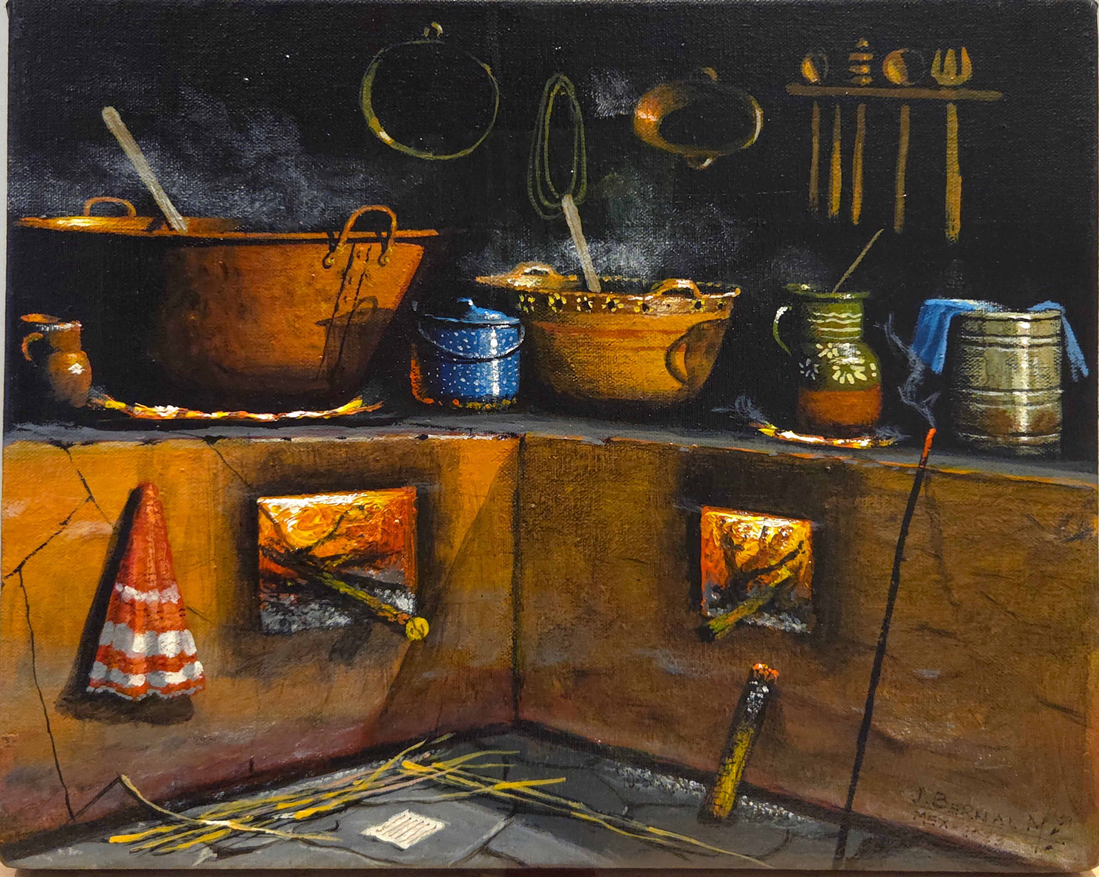 "437- Cocina con trapo rojo"