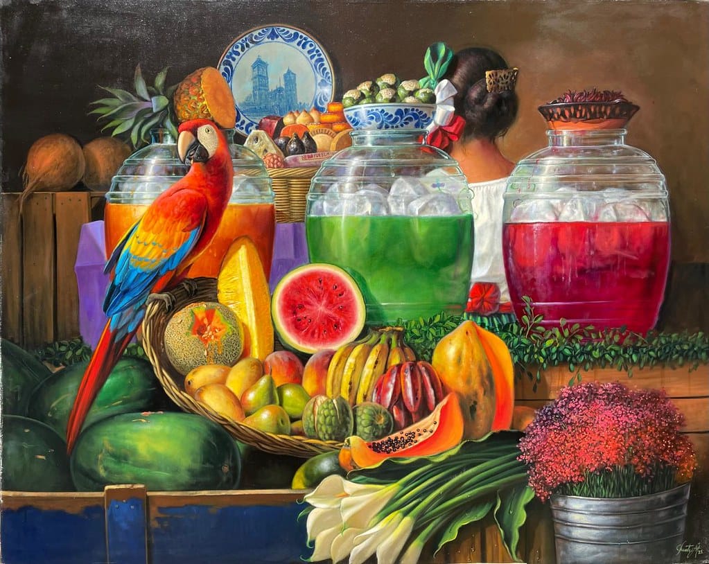 Guacamaya cuidando vitroleros