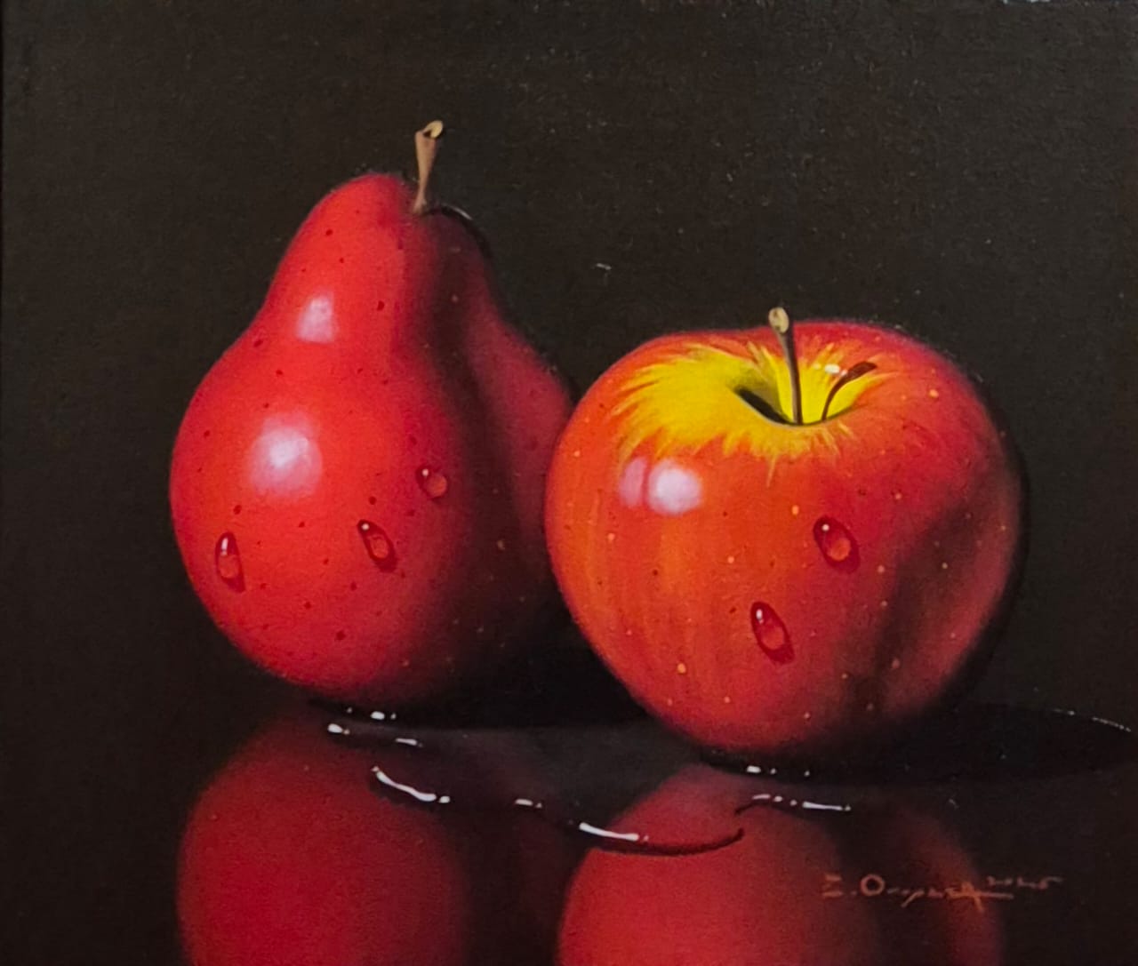 Pera y manzana rojas
